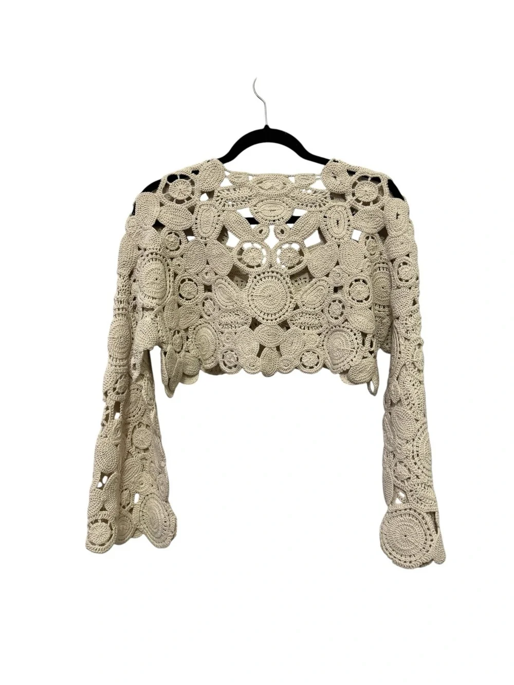 Anthropologie Patterned Crochet Shrug